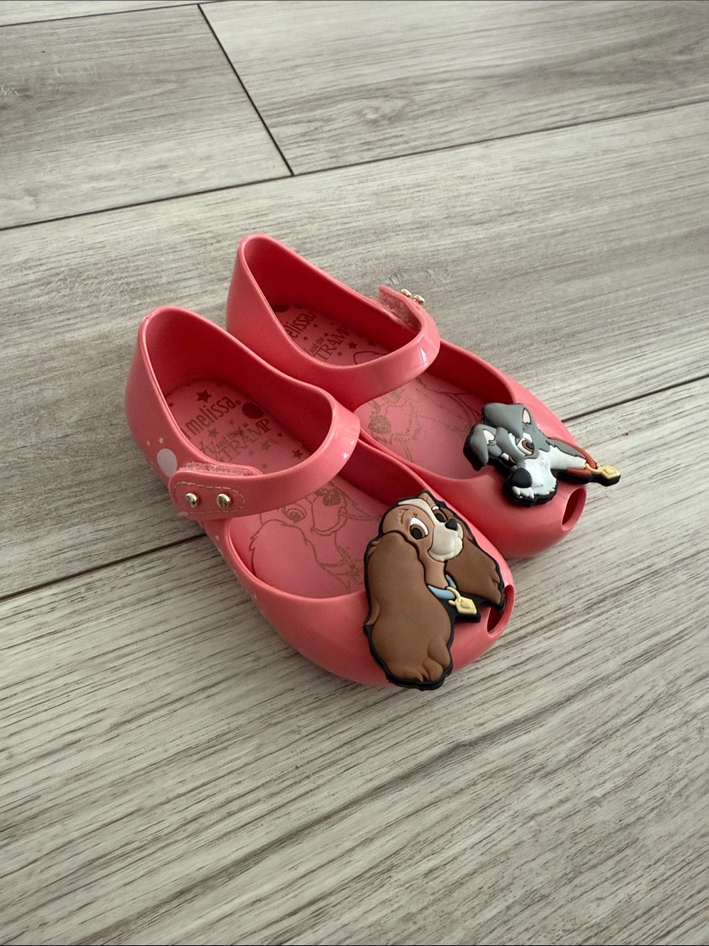 Mini Melissa Lady and the Tramp jelly shoes pink 3D character 7 Toddler